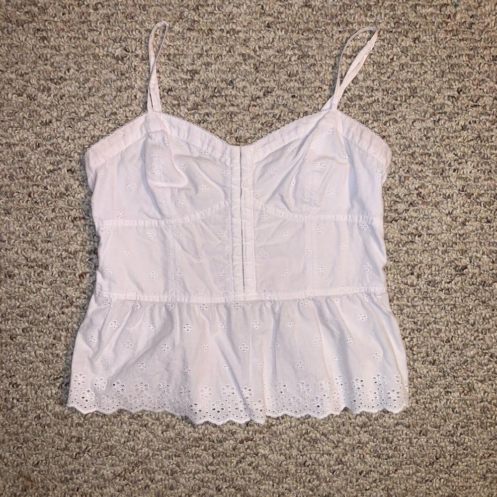 White peplum style tank top